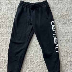 Carhartt Kids Black Sweatpants with White Logo size 10/12